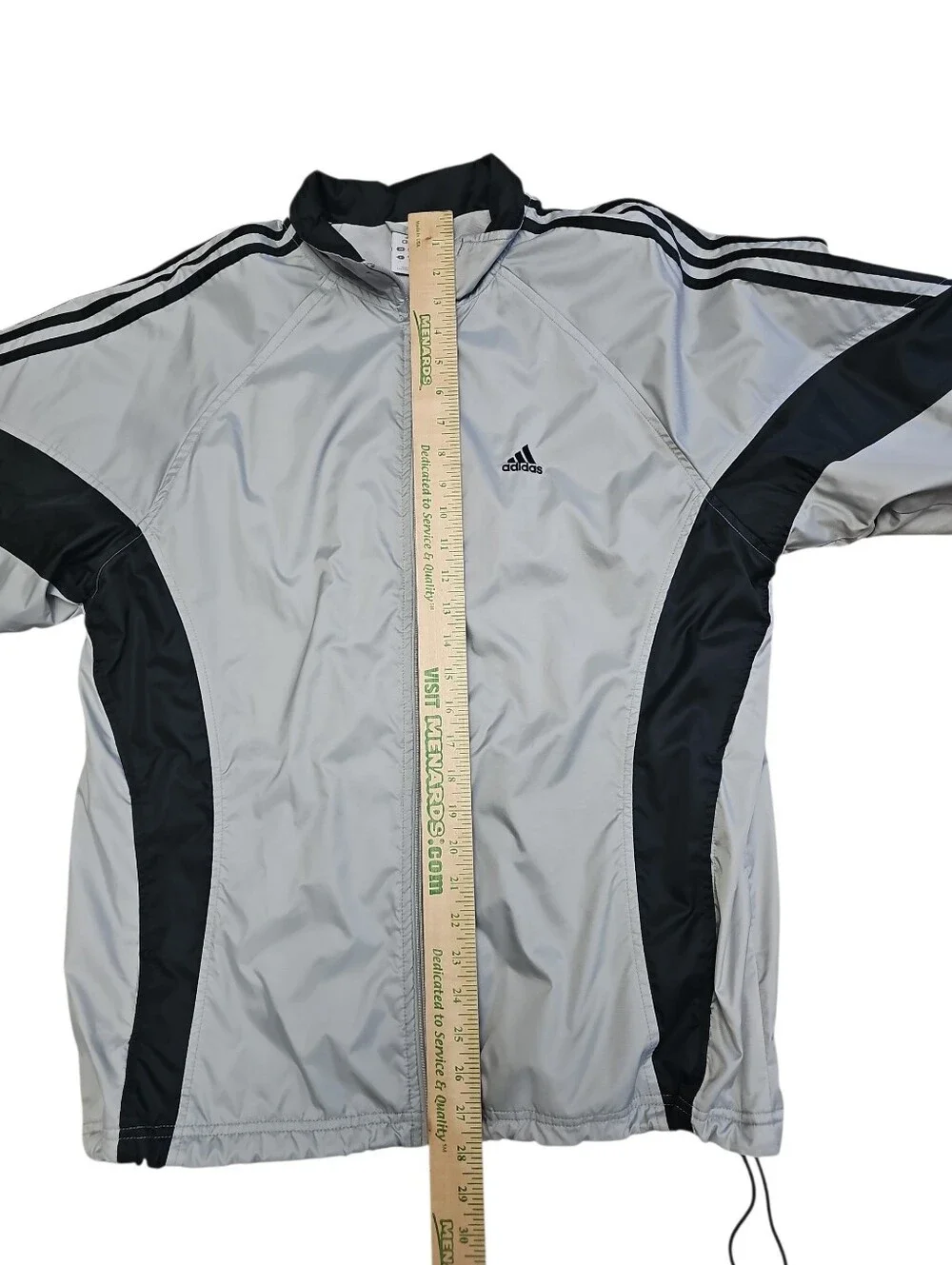 Adidas Vintage Mens Small Grey Silver Full Zip Track Jacket Sport Windbreaker S